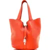 Pre-owned Hermes  Hermes Picotin Lock Bag Clemence Gm In Orange