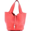 Pre-owned Hermes  Hermes Picotin Lock Bag Clemence Pm In Red