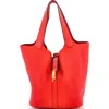 Pre-owned Hermes  Hermes Picotin Lock Bag Clemence Mm In Red