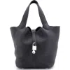 Pre-owned Hermes  Hermes Picotin Lock Bag Clemence Mm In Black