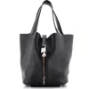 Pre-owned Hermes  Hermes Picotin Lock Bag Clemence Mm In Black