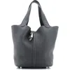 Pre-owned Hermes  Hermes Picotin Lock Bag Clemence Mm In Black