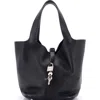 Pre-owned Hermes  Hermes Picotin Lock Bag Clemence Mm In Black