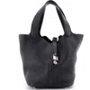Pre-owned Hermes  Hermes Picotin Lock Bag Clemence Mm In Black