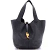 Pre-owned Hermes  Hermes Picotin Lock Bag Clemence Mm In Black
