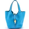 Pre-owned Hermes  Hermes Picotin Lock Bag Clemence Mm In Blue