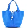 Pre-owned Hermes  Hermes Picotin Lock Bag Clemence Mm In Blue