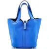 Pre-owned Hermes  Hermes Picotin Lock Bag Clemence Mm In Blue