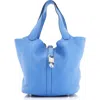 Pre-owned Hermes  Hermes Picotin Lock Bag Clemence Mm In Blue