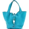 Pre-owned Hermes  Hermes Picotin Lock Bag Clemence Mm In Blue