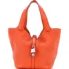 Pre-owned Hermes  Hermes Picotin Lock Bag Clemence Mm In Orange