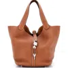Pre-owned Hermes  Hermes Picotin Lock Bag Clemence Mm In Gold