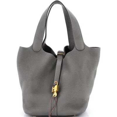 Pre-owned Hermes  Hermes Picotin Lock Bag Clemence Mm In Orange