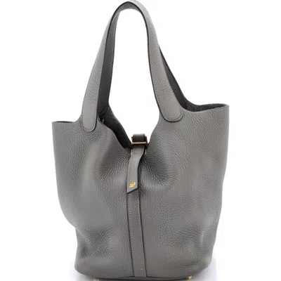 Pre-owned Hermes  Hermes Picotin Lock Bag Clemence Mm In Red