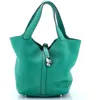 Pre-owned Hermes  Hermes Picotin Lock Bag Clemence Mm In Green