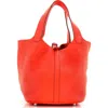 Pre-owned Hermes  Hermes Picotin Lock Bag Clemence Mm In Orange
