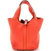 Pre-owned Hermes  Hermes Picotin Lock Bag Clemence Mm In Orange