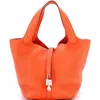 Pre-owned Hermes  Hermes Picotin Lock Bag Clemence Mm In Orange