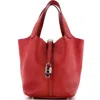 Pre-owned Hermes  Hermes Picotin Lock Bag Clemence Mm In Red