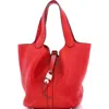Pre-owned Hermes  Hermes Picotin Lock Bag Clemence Mm In Red