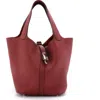 Pre-owned Hermes  Hermes Picotin Lock Bag Clemence Mm In Brown