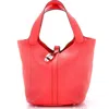 Pre-owned Hermes  Hermes Picotin Lock Bag Clemence Mm In Red