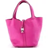 Pre-owned Hermes  Hermes Picotin Lock Bag Clemence Mm In Pink