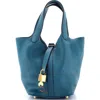 Pre-owned Hermes  Hermes Picotin Lock Bag Clemence Pm In Blue
