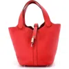 Pre-owned Hermes  Hermes Picotin Lock Bag Clemence Pm In Red