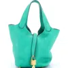 Pre-owned Hermes  Hermes Picotin Lock Bag Clemence Pm In Green