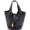 Pre-owned Hermes  Hermes Picotin Lock Bag Clemence Pm In Black