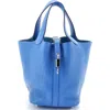 Pre-owned Hermes  Hermes Picotin Lock Bag Clemence Pm In Blue