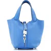 Pre-owned Hermes  Hermes Picotin Lock Bag Clemence Pm In Blue
