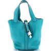 Pre-owned Hermes  Hermes Picotin Lock Bag Clemence Pm In Blue