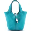 Pre-owned Hermes  Hermes Picotin Lock Bag Clemence Pm In Blue