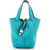 Pre-owned Hermes  Hermes Picotin Lock Bag Clemence Pm In Blue