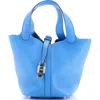 Pre-owned Hermes  Hermes Picotin Lock Bag Clemence Pm In Blue