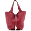 Pre-owned Hermes  Hermes Picotin Lock Bag Clemence Pm In Burgundy