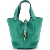 Pre-owned Hermes  Hermes Picotin Lock Bag Clemence Pm In Green