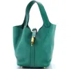 Pre-owned Hermes  Hermes Picotin Lock Bag Clemence Pm In Green