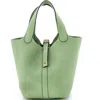 Pre-owned Hermes  Hermes Picotin Lock Bag Clemence Pm In Green