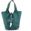 Pre-owned Hermes  Hermes Picotin Lock Bag Clemence Pm In Green
