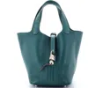 Pre-owned Hermes  Hermes Picotin Lock Bag Clemence Pm In Green