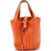 Pre-owned Hermes  Hermes Picotin Lock Bag Clemence Pm In Orange