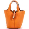 Pre-owned Hermes  Hermes Picotin Lock Bag Clemence Pm In Orange