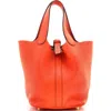 Pre-owned Hermes  Hermes Picotin Lock Bag Clemence Pm In Orange