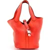 Pre-owned Hermes  Hermes Picotin Lock Bag Clemence Pm In Orange