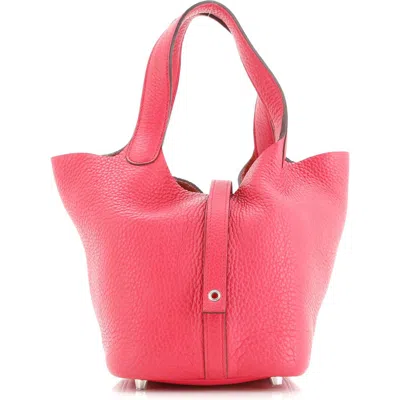 Pre-owned Hermes  Hermes Picotin Lock Bag Clemence Pm In Pink
