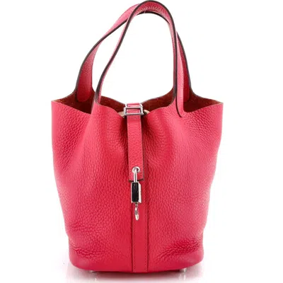 Pre-owned Hermes  Hermes Picotin Lock Bag Clemence Pm In Pink