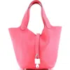 Pre-owned Hermes  Hermes Picotin Lock Bag Clemence Pm In Pink